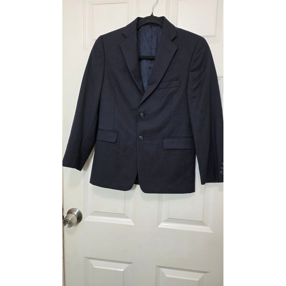Joseph Abboud Blazer Boys 12R Navy Blue 100% Wool 2-Button Suit Jacket Formal